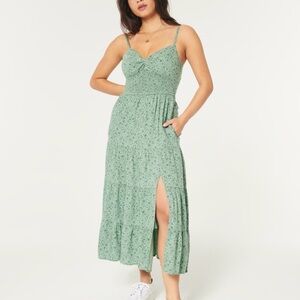 Hollister Green Floral Midi Dress